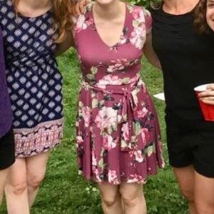 Emerald Sundae Floral fit n flare dress